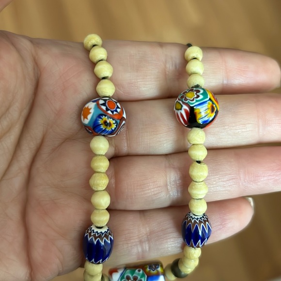 Vintage Antler-Bone Venetian Murano Glass Trade Bead African Necklace - Picture 13 of 15